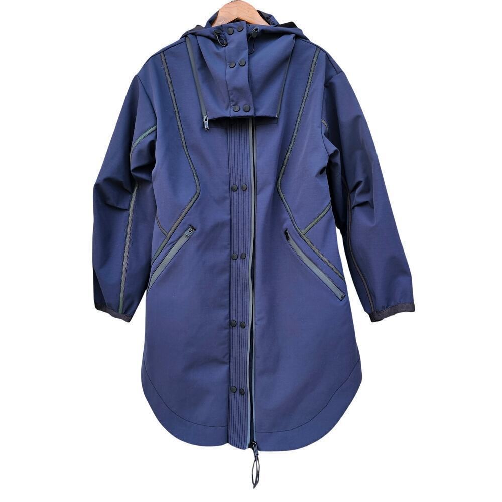 Free People Moon Magic Reflective Rain Parka Navy Size M - Picture 9 of 13